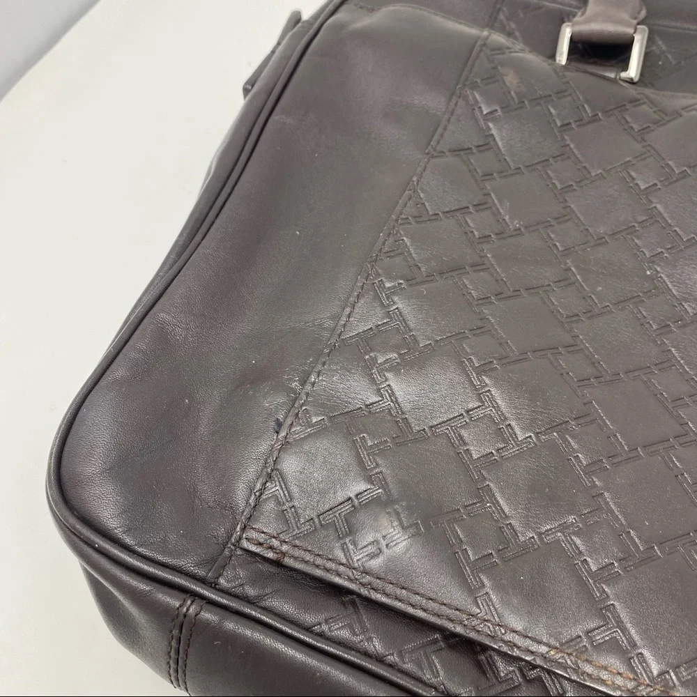 Tumi Ticon Brown Leather Brief Top Zip Bag Case